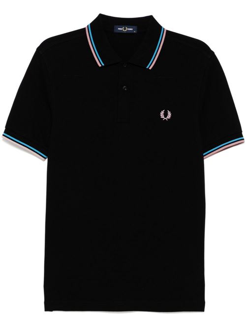 Polo manica corta con doppio bordino e logo ricamato FRED PERRY | M3600Y44